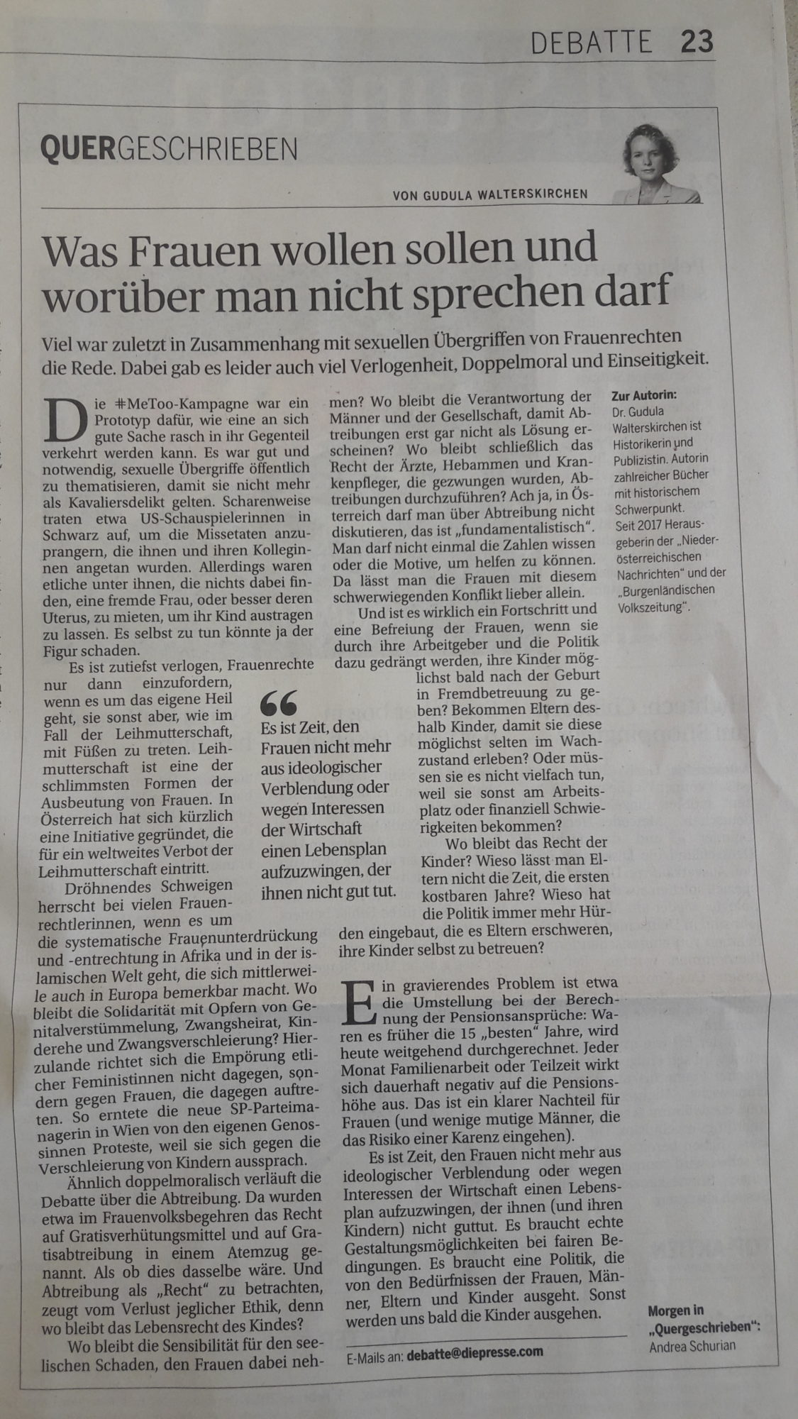 Gudula Walterskirchen - die Presse